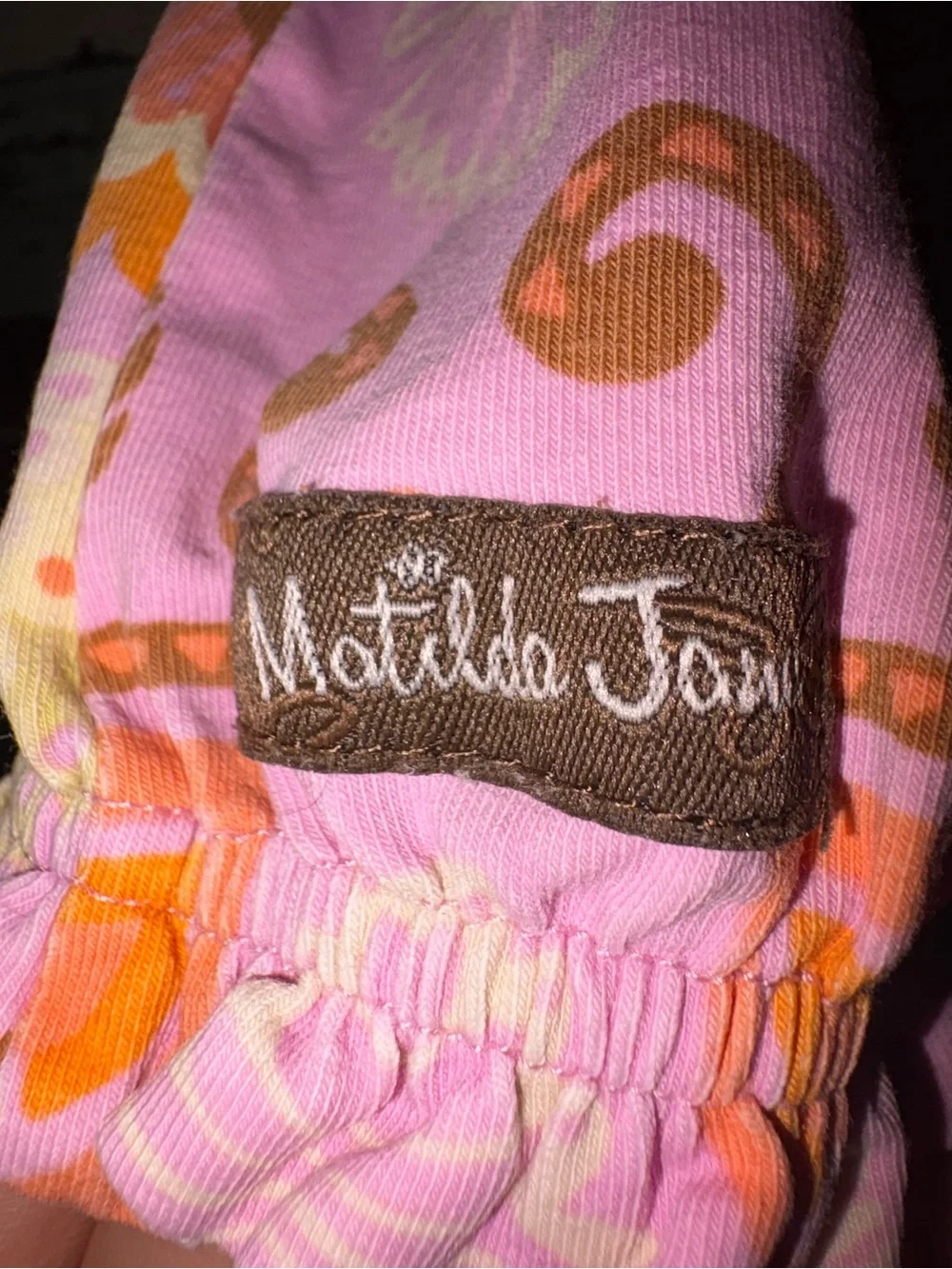 Matilda Jane Pink Floral & Orange Trim Baby Romper